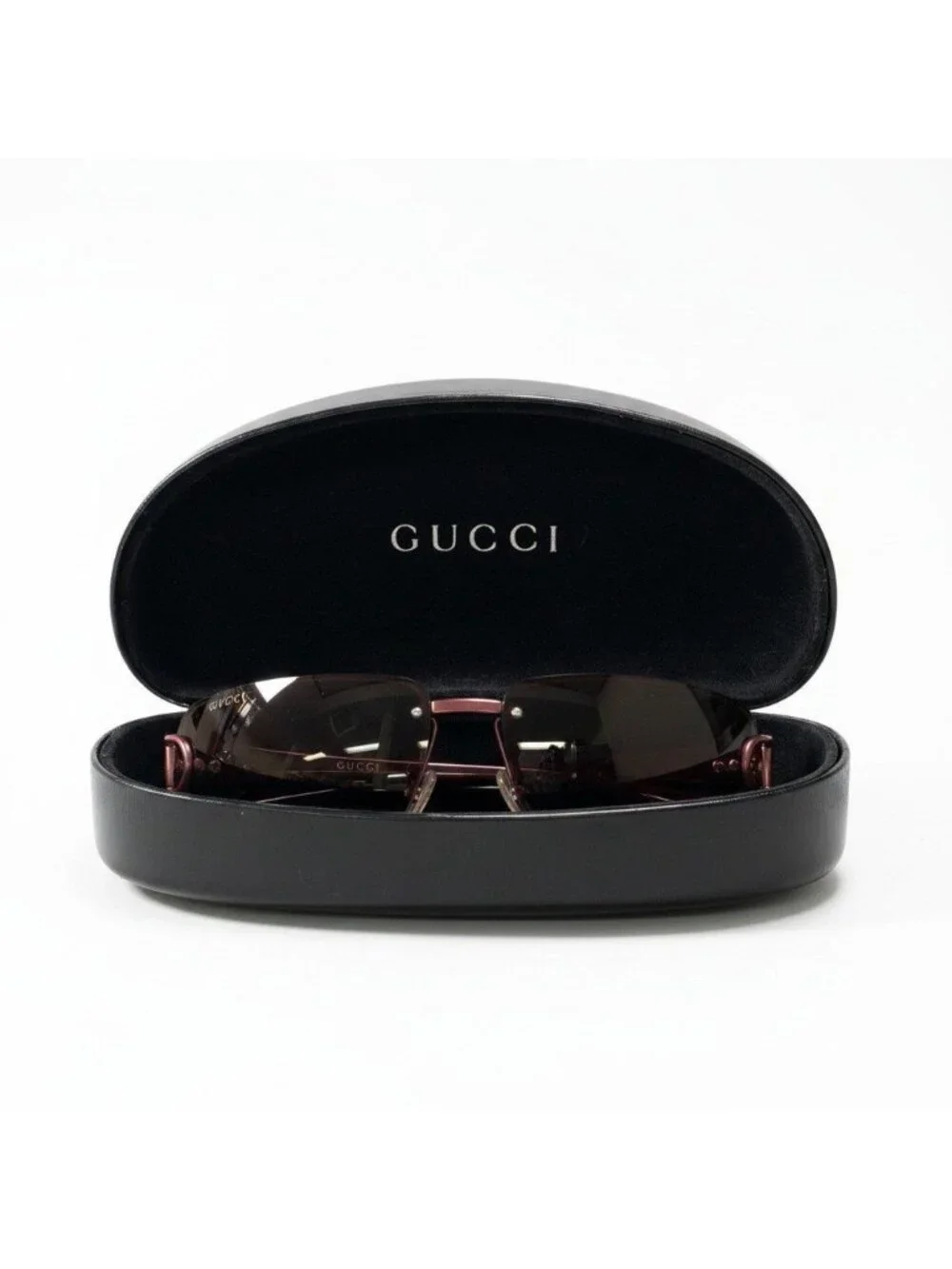 Gucci Horsebit Rimless Sunglasses Eyewear S Bordeaux